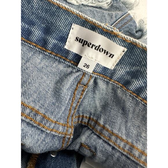 super down cut off button fly jean shorts size 26 - Picture 7 of 9